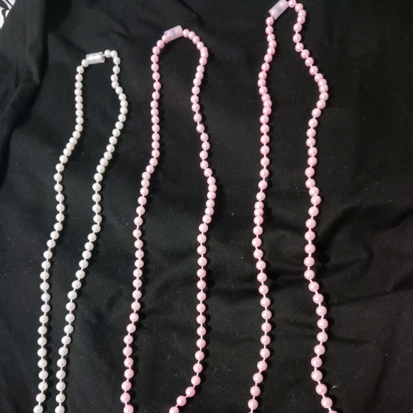 Other - Bundle of Girl plastic Pearls fashion long necklaces